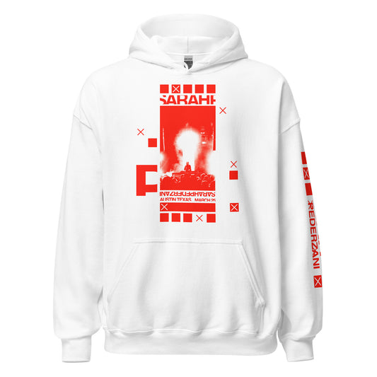 325 Hoodie - White//Red